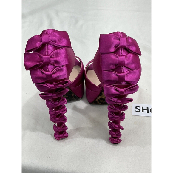 Womans Betsey Johnson Sammmll Pink Platform Peep Toe Heel Pumps 8 M - Picture 5 of 9